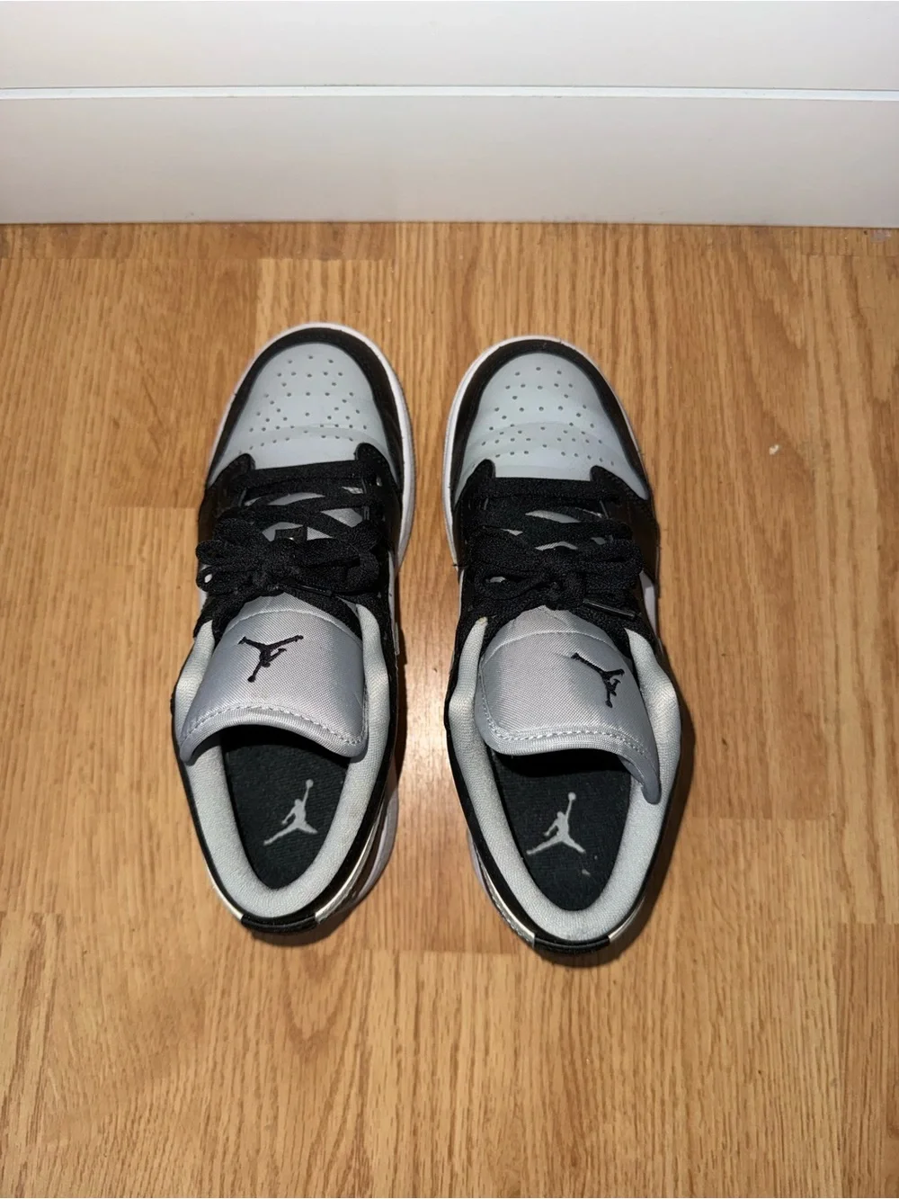 Nike Kids Air Jordan Low Top Sneakers in Black and Light Gray